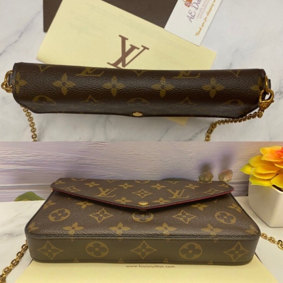 Louis Vuitton Felicie Monogram Fuchsia Clutch Crossbody (SP2186) + Receipt 🌸 - Picture 11 of 14
